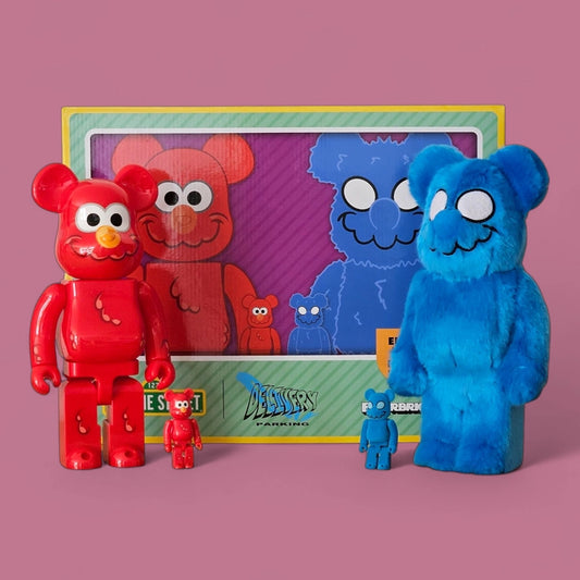 Bearbrick Coin Parking Delivery × Sesame Street Elmo & Shirai-san 100%+400% mit Verpackung