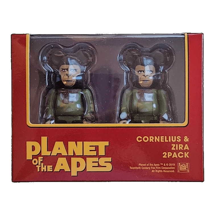 Bearbrick Cornelius & Zira [Planet of the Apes] 100% in der Verpackung
