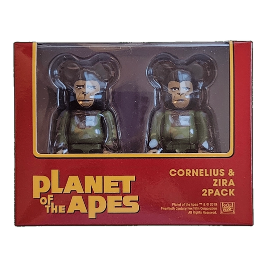 Bearbrick Cornelius & Zira [Planet of the Apes] 100% in der Verpackung