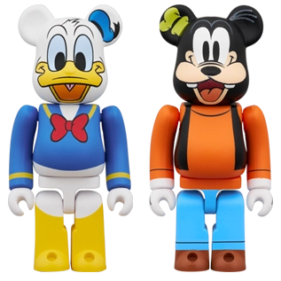 Bearbrick Donald Duck & Goofy 2er-Set 100% Herstellerbild 1