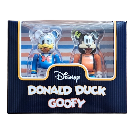 Bearbrick Donald Duck & Goofy 2er-Set 100% in der Verpackung