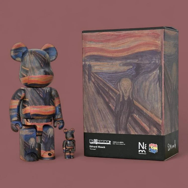 Bearbrick Edvard Munch 'Scream' 100%+400% mit Verpackung