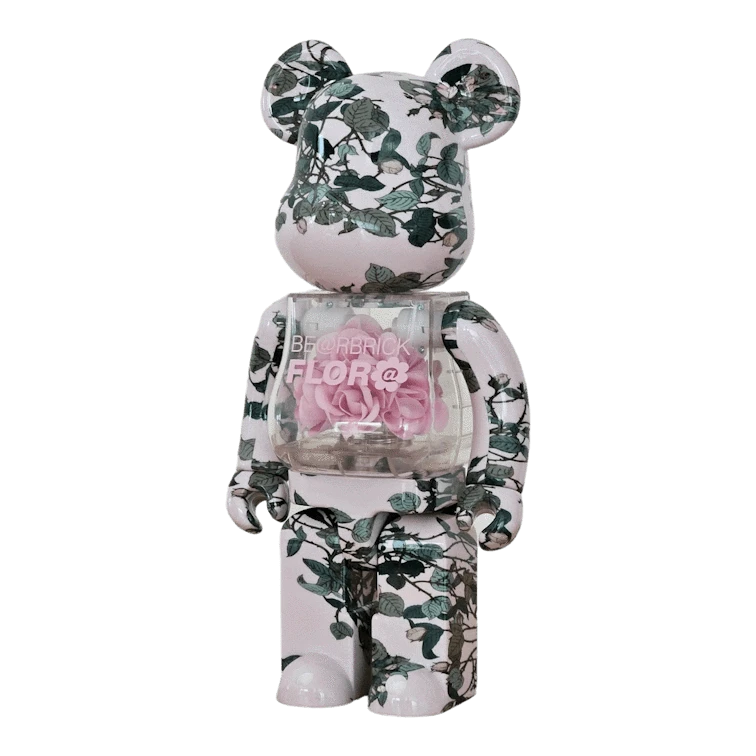 Bearbrick Flora Pink Rose schräg