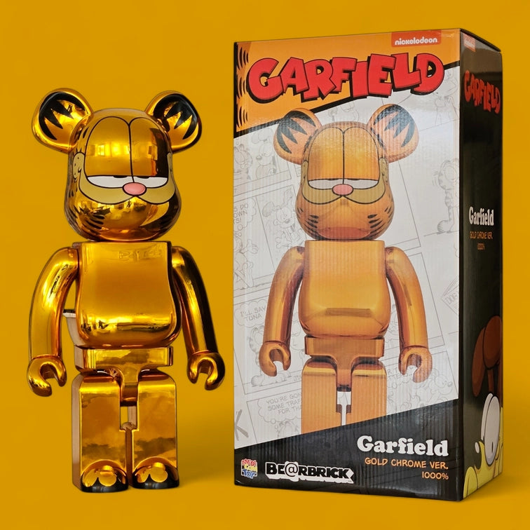 Bearbrick Garfield Gold Chrome Version 1000% mit Verpackung