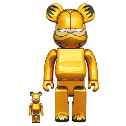 Bearbrick Garfield Gold Chrome Version 100%+400% Herstellerbild 1