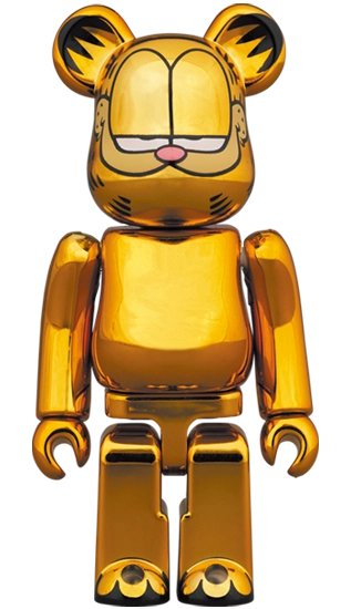 Bearbrick Garfield Gold Chrome Version 100%+400% Herstellerbild 2