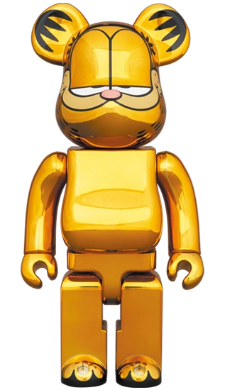 Bearbrick Garfield Gold Chrome Version 100%+400% Herstellerbild 3