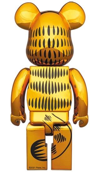 Bearbrick Garfield Gold Chrome Version 100%+400% Herstellerbild 4