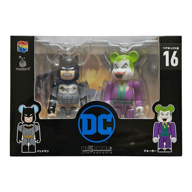 Bearbrick Happy Kuji 'DC' (2020) - 16 Batman & Joker 100% in der Verpackung