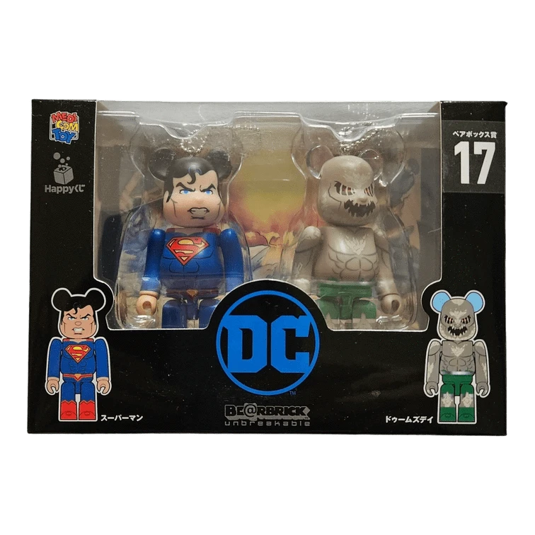 Bearbrick Happy Kuji 'DC' (2020) - 17 Superman & Doomsday 100% in der Verpackung