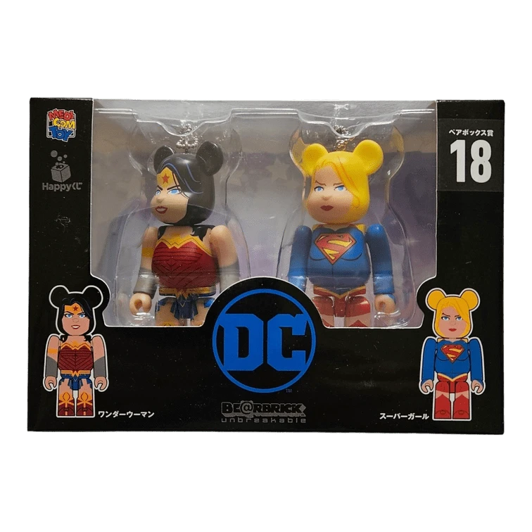 Bearbrick Happy Kuji 'DC' (2020) - 18 Wonder Woman & Supergirl 100% in der Verpackung