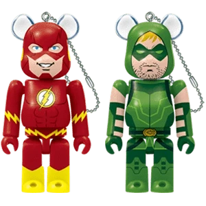 Bearbrick Happy Kuji 'DC' (2020) - 19 Flash & Green Arrow 100% Herstellerbild