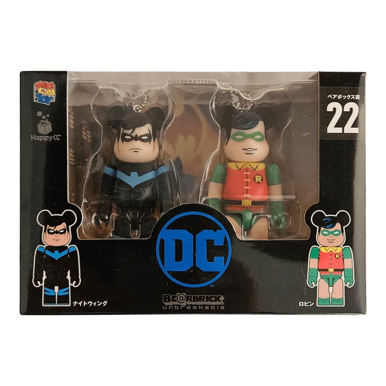 Bearbrick Happy Kuji 'DC' (2020) - 22 Nightwing & Robin 100% in der Verpackung