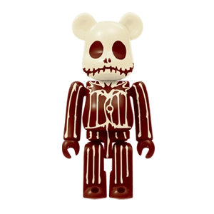 Bearbrick Happy Kuji 'Disney Christmas Party' (2012) - 17 Jack Skellington White Chocolate Version 100% Herstellerbild