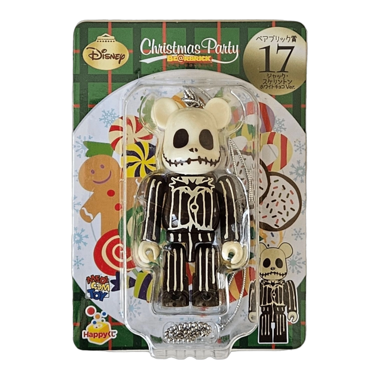 Bearbrick Happy Kuji 'Disney Christmas Party' (2012) - 17 Jack Skellington White Chocolate Version 100% in der Verpackung