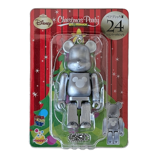 Bearbrick Happy Kuji 'Disney Christmas Party' (2012) - 24 Silver Metallic 100% in der Verpackung