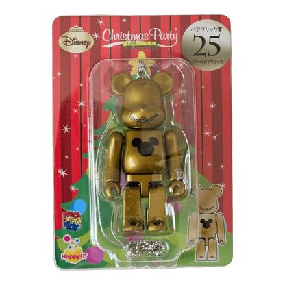 Bearbrick Happy Kuji 'Disney Christmas Party' (2012) - 25 Gold Metallic 100% in der Verpackung