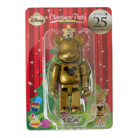 Bearbrick Happy Kuji 'Disney Christmas Party' (2012) - 25 Gold Metallic 100% in der Verpackung