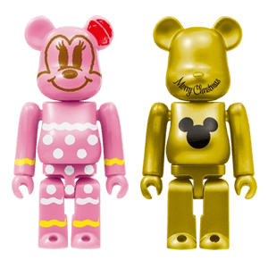 Bearbrick Happy Kuji 'Disney Christmas Party' (2012) - 37 Minnie Mouse Ginger Cookie Version & Gold Metallic 100% Herstellerbild