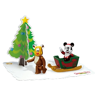 Bearbrick Happy Kuji 'Disney Christmas Party' (2012) - L@ST Mickey Mouse Metallic Santa Version & Pluto Reindeer Version 100% Aufbau