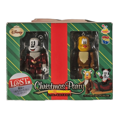 Bearbrick Happy Kuji 'Disney Christmas Party' (2012) - L@ST Mickey Mouse Metallic Santa Version & Pluto Reindeer Version 100% in der Verpackung