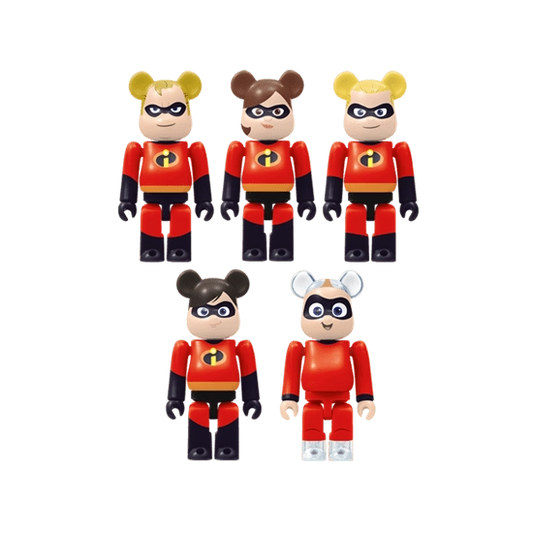 Bearbrick Happy Kuji 'Disney Pixar' (2018) - L@ST Incredible Family 5er-Set 100% Herstellerbild