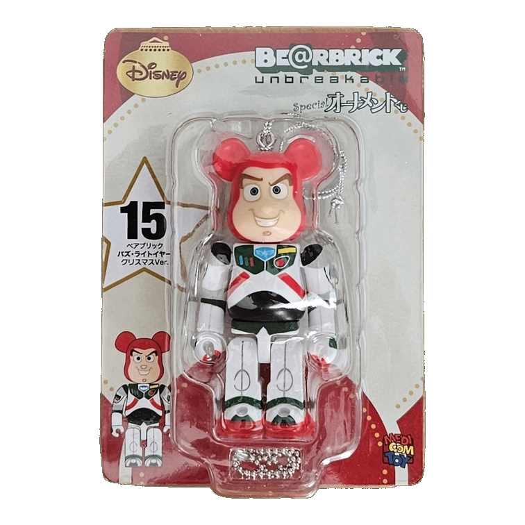 Bearbrick Happy Kuji 'Disney Special Ornament' (2011) - 15 Buzz Lightyear Christmas Version 100% in der Verpackung