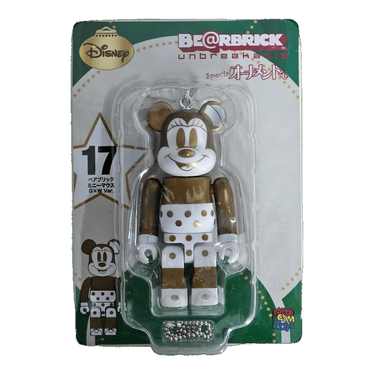 Bearbrick Happy Kuji 'Disney Special Ornament' (2011) - 17 Minnie Mouse Gold & White Version 100% in der Verpackung