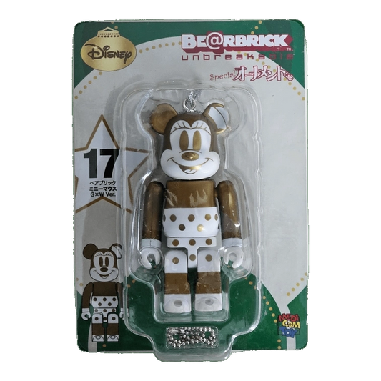 Bearbrick Happy Kuji 'Disney Special Ornament' (2011) - 17 Minnie Mouse Gold & White Version 100% in der Verpackung