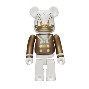 Bearbrick Happy Kuji 'Disney Special Ornament' (2011) - 18 Donald Duck Gold & White Version 100% Herstellerbild