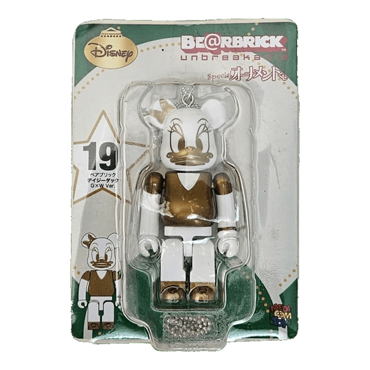 Bearbrick Happy Kuji 'Disney Special Ornament' (2011) - 19 Daisy Duck Gold & White Version 100% in der Verpackung