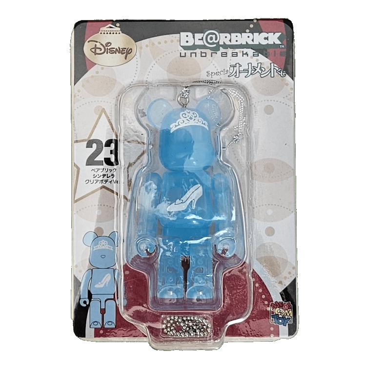 Bearbrick Happy Kuji 'Disney Special Ornament' (2011) - 23 Cinderella Clear Body Version 100% in der Verpackung