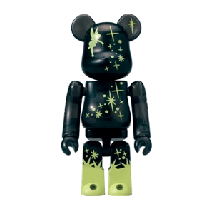 Bearbrick Happy Kuji 'Disney Special Ornament' (2011) - 25 Tinkerbell Clear Body Version 100% Herstellerbild