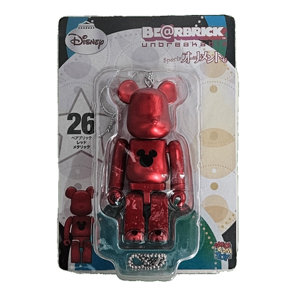 Bearbrick Happy Kuji 'Disney Special Ornament' (2011) - 26 Red Metallic 100% in der Verpackung