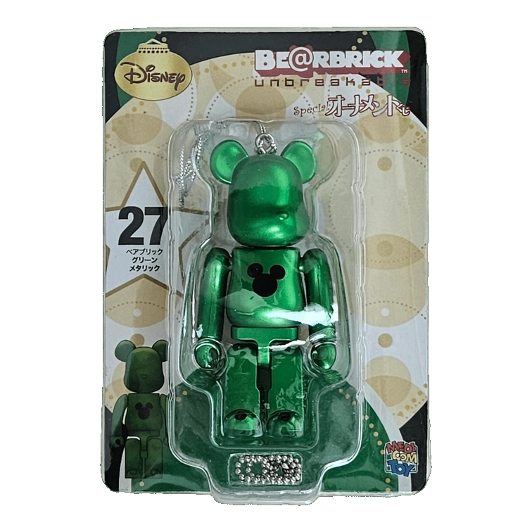 Bearbrick Happy Kuji 'Disney Special Ornament' (2011) - 27 Green Metallic 100% in der Verpackung