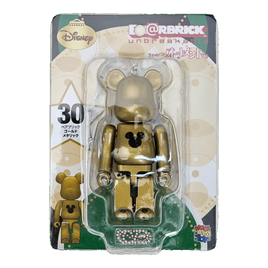 Bearbrick Happy Kuji 'Disney Special Ornament' (2011) - 30 Gold Metallic 100% in der Verpackung