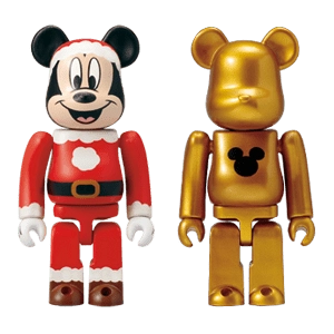 Bearbrick Happy Kuji 'Disney Special Ornament' (2011) - A Mickey Mouse Santa Version & Gold Metallic 100% Herstellerbild