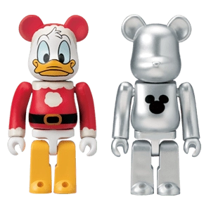 Bearbrick Happy Kuji 'Disney Special Ornament' (2011) - C Donald Duck Santa Version & Silver Metallic 100% Herstellerbild