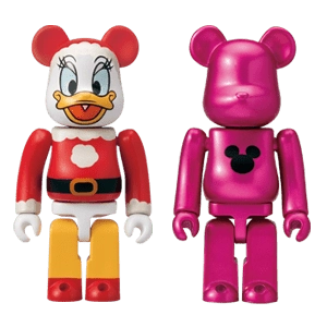 Bearbrick Happy Kuji 'Disney Special Ornament' (2011) - D Daisy Duck Santa Version & Pink Metallic 100% Herstellerbild