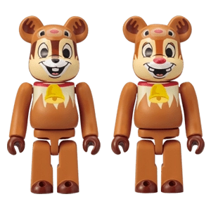 Bearbrick Happy Kuji 'Disney Special Ornament' (2011) - F Chip Reindeer Version & Dale Reindeer Version 100% Herstellerbild