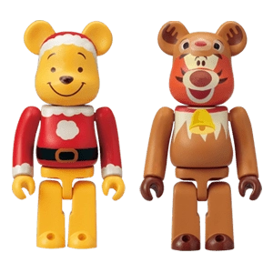 Bearbrick Happy Kuji 'Disney Special Ornament' (2011) - G Winnie the Pooh Santa Version & Tigger Reindeer Version 100% Herstellerbild