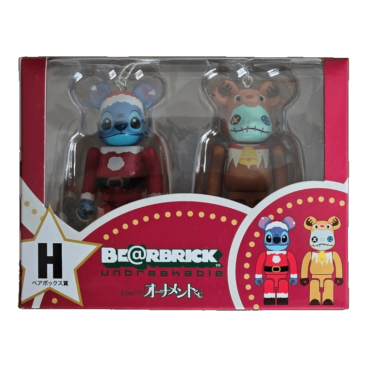 Bearbrick Happy Kuji 'Disney Special Ornament' (2011) - H Stitch Santa Version & Scramble Reindeer Version 100% in der Verpackung