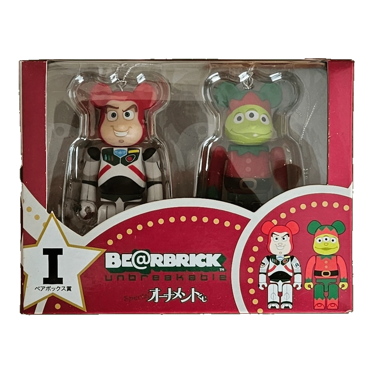 Bearbrick Happy Kuji 'Disney Special Ornament' (2011) - I Buzz Lightyear Christmas Version & Alien Christmas Gnome Version 100% in der Verpackung