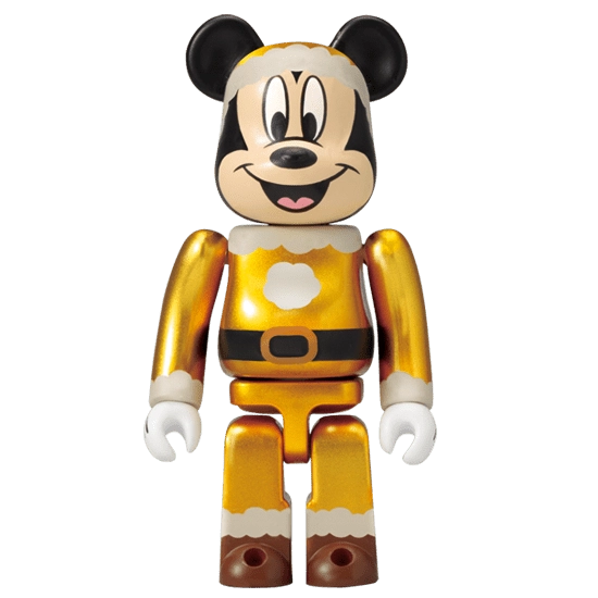 Bearbrick Happy Kuji 'Disney Special Ornament' (2011) - L@ST Mickey Mouse Golden Santa Version 100% Herstellerbild