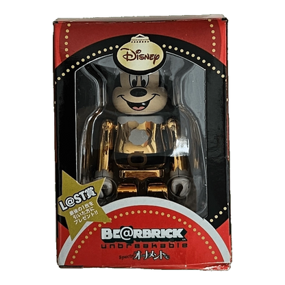 Bearbrick Happy Kuji 'Disney Special Ornament' (2011) - L@ST Mickey Mouse Golden Santa Version 100% in der Verpackung