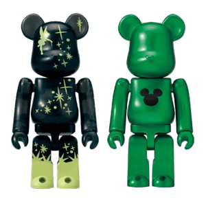 Bearbrick Happy Kuji 'Disney Special Ornament' (2011) - O Tinkerbell Clear Body Version & Green Metallic 100% Herstellerbild