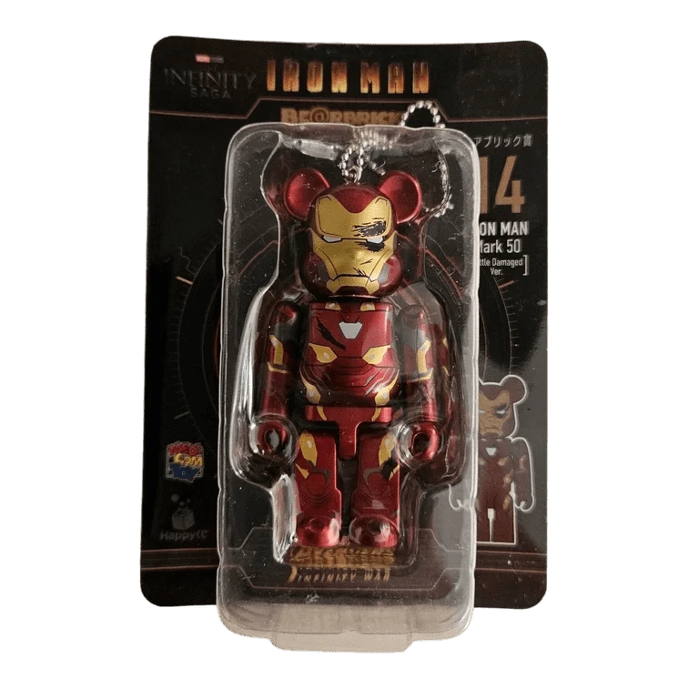 Bearbrick Happy Kuji 'Iron Man' (2023) - 14 Iron Man Mark 50 Battle Damaged Version 100% in der Verpackung