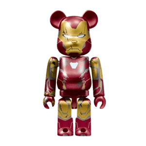 Bearbrick Happy Kuji 'Iron Man' (2023) - 16 Iron Man Mark 85 Battle Damaged Version 100% Herstellerbild