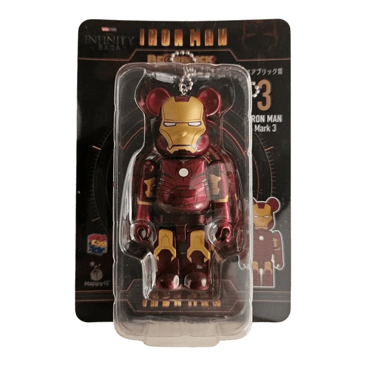 Bearbrick Happy Kuji 'Iron Man' (2023) - 3 Iron Man Mark 3 100% in der Verpackung