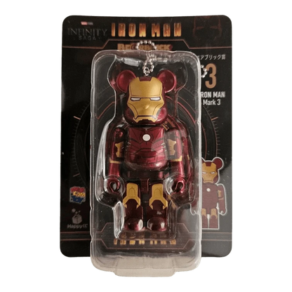 Bearbrick Happy Kuji 'Iron Man' (2023) - 3 Iron Man Mark 3 100% in der Verpackung